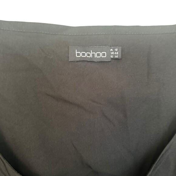 Boohoo Black Sleeveless Peplum Blouse - Size 18 - Picture 2 of 6